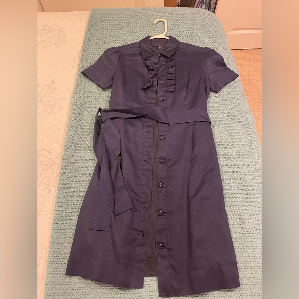 Banana Republic belted cotton dress with slip